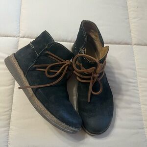 Born Black Lace Up Boots with Brown Laces